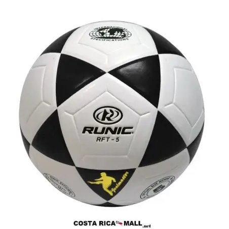 BALON DE FUTBOL #5 RFT-5 BLANCO CON NEGRO RUNIC