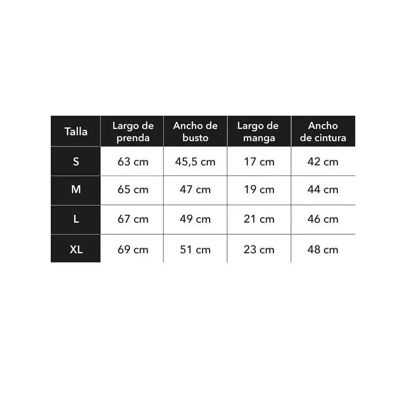 MEDIDAS BLUSA MUJER MANGA CORTA 350-00910 PIONEER