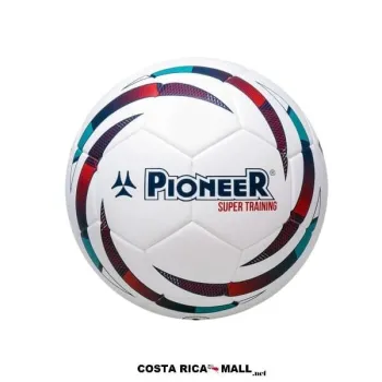 BALON DE FUTBOL SUPER TRAINING #5 FPCST-5 PIONEER. Color blanco con detalles a colores.
