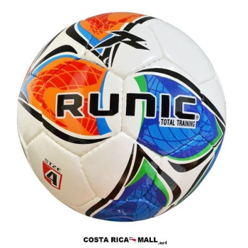 BALON DE FUTBOL #4 TOTAL TRAINNING RS4UD14 RUNIC. Color Blanco con naranja y azul.