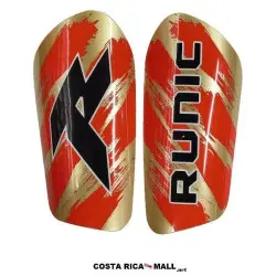 ESPINILLERAS PARA FUTBOL GRAFIC RSG9060 COLOR ROJO CON DORADO RUNIC