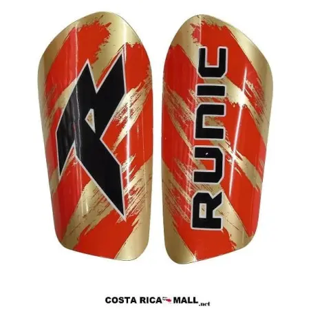 ESPINILLERAS PARA FUTBOL GRAFIC RSG9060 COLOR ROJO CON DORADO RUNIC