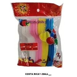 CUCHARAS PARA FIESTA 24PCS 4 COLORES 81257