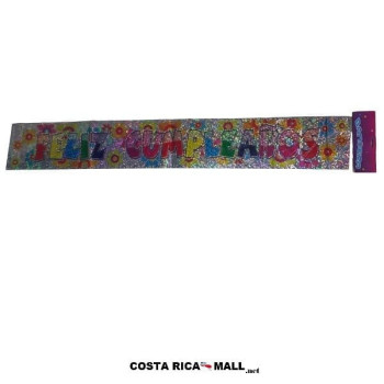 BANDERA FELIZ CUMPLEAÑOS FLORES 81479F