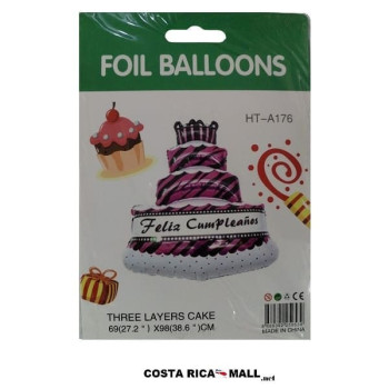 GLOBO TIPO QUEQUE FELIZ CUMPLEAÑOS 59539-1