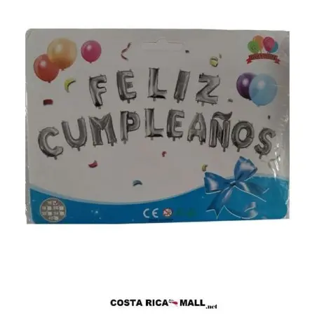 GLOBOS FELIZ CUMPLEAÑOS SILVER 59539-3