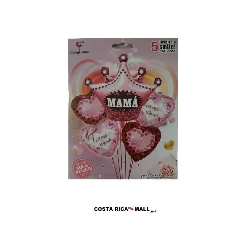 SET DE 5 GLOBOS MAMA ERES LA REINA 97786