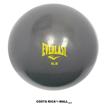 Bola de fitness Everlast de 8 libras con el logo Everlast y el peso 8LB en amarillo en Costa Rica