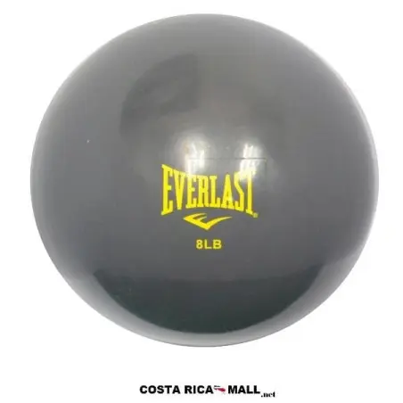 Bola de fitness Everlast de 8 libras con el logo Everlast y el peso 8LB en amarillo en Costa Rica