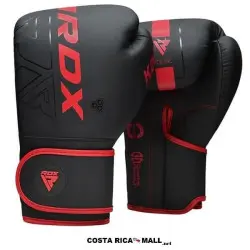 GUANTES PARA BOXEO F6 ENTRENAMIENTO NEGRO CON ROJO RDX