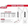 MEDIDAS ESPINILLERAS MMA EMPEINE F6 KARA NEGRO BLANCO RDX