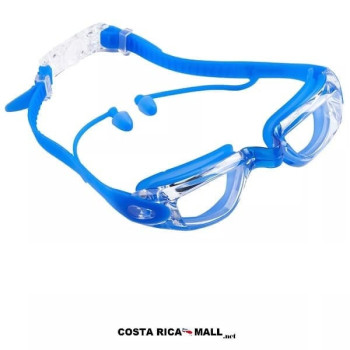 LENTES PARA NATACION ADULTO CON TAPONES CA-1000AF-BLU CREHA