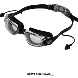 LENTES PARA NATACION ADULTO CON TAPONES CA-1000AF-BLK CREHA