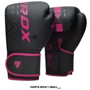 GUANTES PARA BOXEO KARA F6 ENTRENAMIENTO NEGRO CON ROSADO RDX