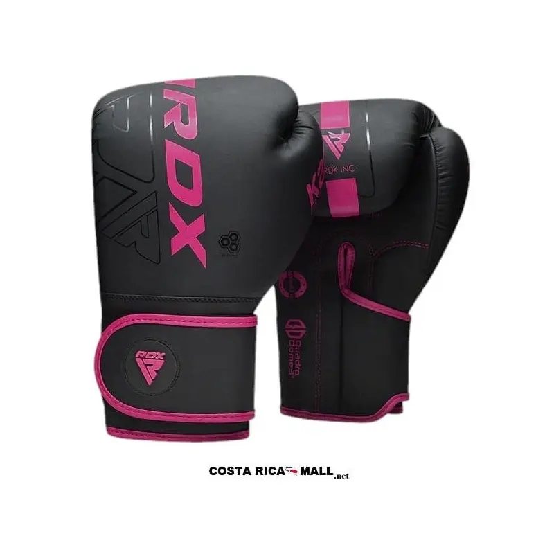 GUANTES PARA BOXEO KARA F6 ENTRENAMIENTO NEGRO CON ROSADO RDX