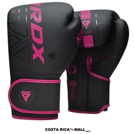 GUANTES PARA BOXEO KARA F6 ENTRENAMIENTO NEGRO CON ROSADO RDX