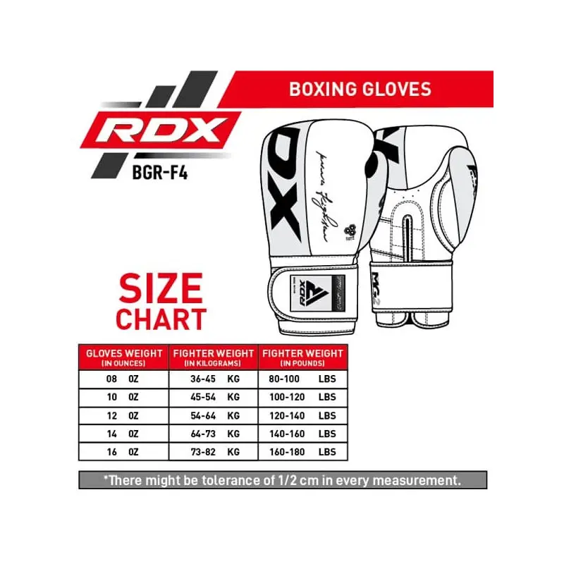 MEDIDAS GUANTES PARA BOXEO F6 ENTRENAMIENTO NEGRO CON ROSADO RDX