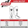 MEDIDAS ESPINILLERAS MMA EMPEINE T17 AURA DORADO RDX