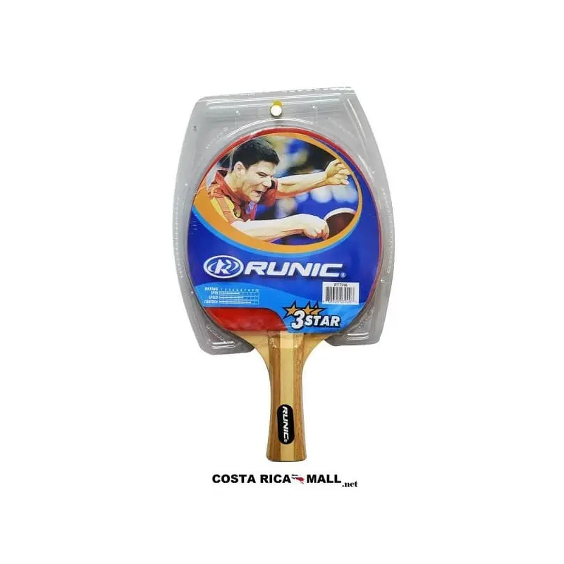 Raqueta de Ping Pong RTT336 RUNIC. Raqueta de Ping Pong RUNIC RTT336 de 3 estrellas, con Control 8, Velocidad 6 y Spin 5. Perfecta para jugadores que buscan mejorar su técnica, precisión y consistencia en Costa Rica.