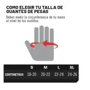TABLA DE MEDIDAS GUANTES PARA PESAS WGKR769 RUNIC EN COSTA RICA