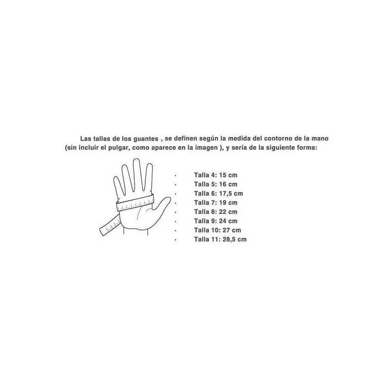 TABLA MEDIDAS GUANTES PARA PORTERO VULCANO II RGK5D01 RUNIC EN COSTA RICA