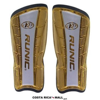 ESPINILLERAS PARA FUTBOL FULL CROMO SG11Y400 DORADO RUNIC COSTA RICA