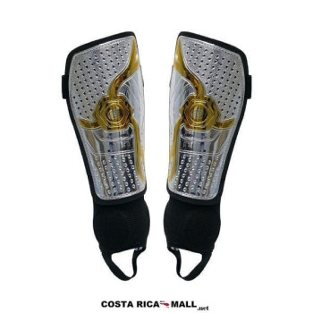 ESPINILLERAS PARA FUTBOL CON TOBILLERA CROMADA SG11Y660-SL PLATEADO RUNIC