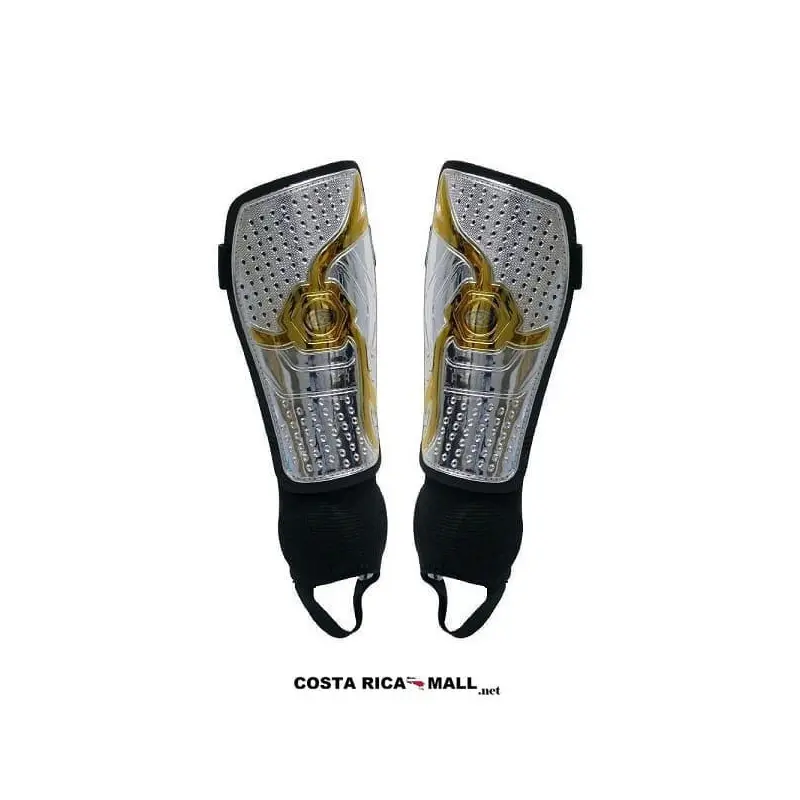 ESPINILLERAS PARA FUTBOL CON TOBILLERA CROMADA SG11Y660-SL PLATEADO RUNIC