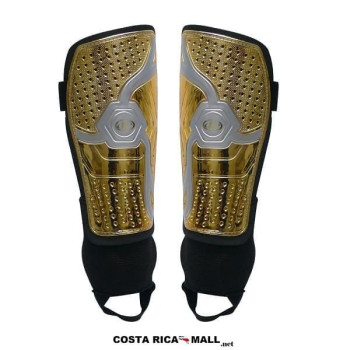 ESPINILLERAS PARA FUTBOL CON TOBILLERA CROMADA SG11Y660-GL DORADO RUNIC