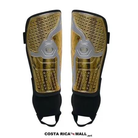 ESPINILLERAS PARA FUTBOL CON TOBILLERA CROMADA SG11Y660-GL DORADO RUNIC