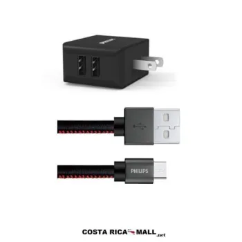 COMBO CARGADOR 2 USB Y CABLE MICRO-USB DLP2506M PHILIPS