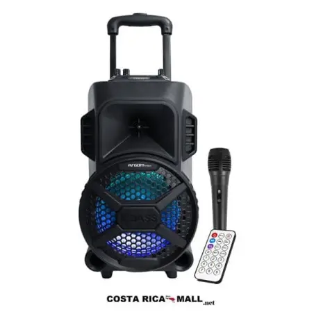 PARLANTE CON RUEDAS BT LUZ LED ARG-SP-4078BK ARGOM