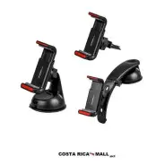 KIT DE 3 SOPORTES DE CELULAR PARA AUTO ARG-AC-0333BK ARGOM