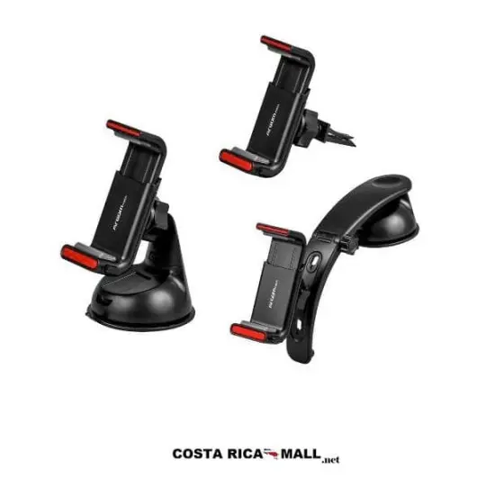 KIT DE 3 SOPORTES DE CELULAR PARA AUTO ARG-AC-0333BK ARGOM