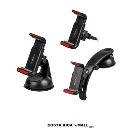 KIT DE 3 SOPORTES DE CELULAR PARA AUTO ARG-AC-0333BK ARGOM