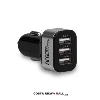 CARGADOR 3 USB PARA CARRO ARG-AC-0113BK ARGOM