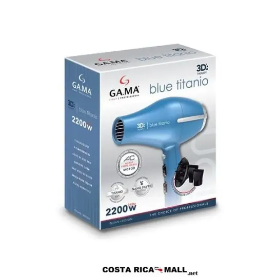 SECADOR PARA CABELLO BLUE TITANIO 3D 600-TEMPO3DBLUE GA.MA