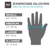 MEDIDAS GUANTES PARA PESAS CASCADE NEGRO EVWG4K251 EVERLAST