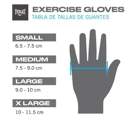 MEDIDAS GUANTES PARA PESAS DAMA AMAZONA EVWG4W661 NEGRO GRIS EVERLAST