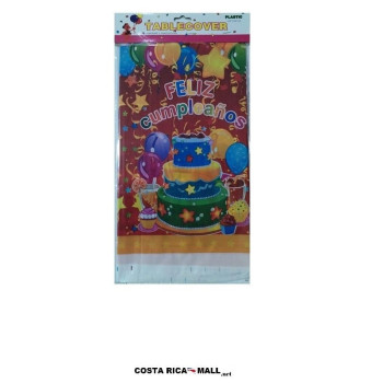 MANTEL PARA FIESTA FELIZ CUMPLEAÑOS ROJO 81561RD. Color Rojo