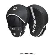 Guantes para Coach F6 Kara Focus Pad RDX. Guanteletas de boxeo para entrenador. Color Negro con Blanco
