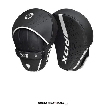Guantes para Coach F6 Kara Focus Pad RDX. Guanteletas de boxeo para entrenador. Color Negro con Blanco