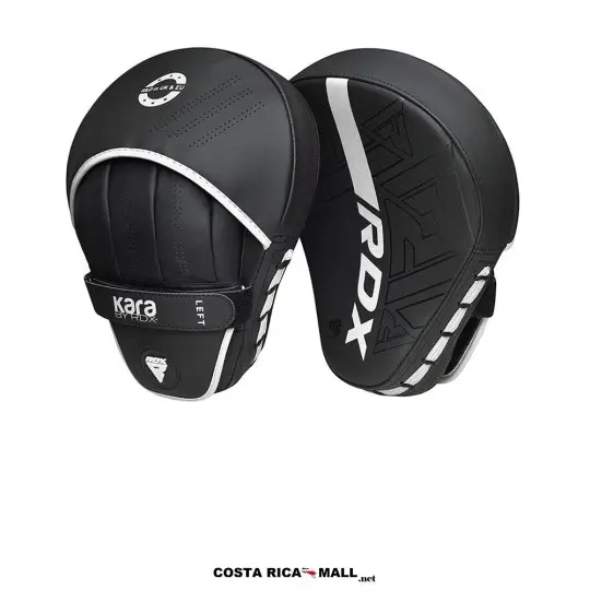 Guantes para Coach F6 Kara Focus Pad RDX. Guanteletas de boxeo para entrenador. Color Negro con Blanco