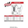 Medidas de los Guantes para Boxeo RDX Aura F7 Entrenamiento