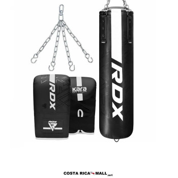 Saco de Boxeo RDX Pesado F6 Kara 4FT. Cuero NTearx y sistema de anclaje de 45cm en Costa Rica.