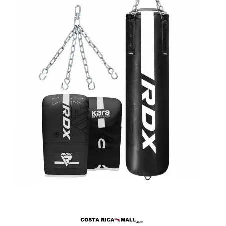 Saco de Boxeo RDX Pesado F6 Kara 4FT. Cuero NTearx y sistema de anclaje de 45cm en Costa Rica.