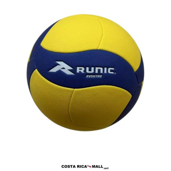 Balón para Voleibol Runic blanco y azul, tamaño #5, con cubierta de PU suave sin costuras