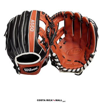 Guante de Béisbol Wilson de 11.5" en cuero. Color negro y marrón para jóvenes.