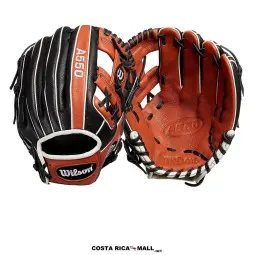 Guante de Béisbol Wilson de 11.5" en cuero. Color negro y marrón para jóvenes.