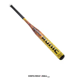 Bate de Softbol en Aluminio Runic Cobra. Diseño con colores negro, amarillo y rojo/naranja. Ideal para mejorar el control.